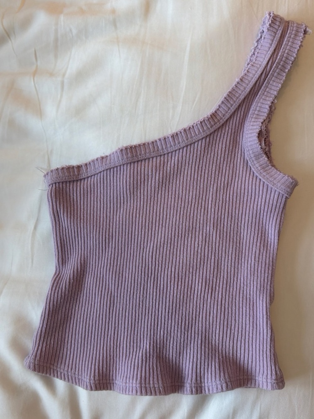 Urban Outfitters One-Shoulder Lavender Ribbed Tank Top
